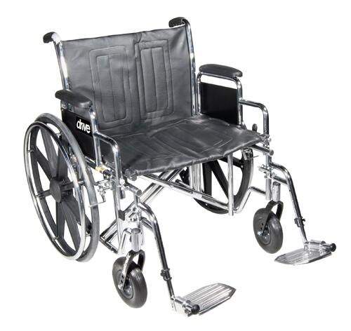 Wheelchair Std Dual-Axle 24" w/Rem Full Arms & Elev Legrest
